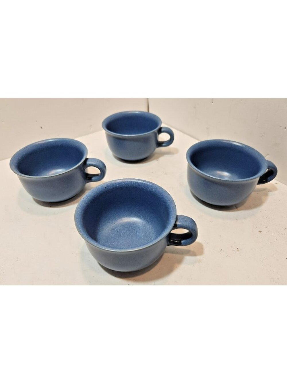 Vtg Dansk Mesa Sky Blue Stoneware Sm Coffee Cup Mug 6 oz  Set of 4 Southwestern